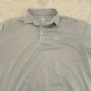 Rhoback mens blue striped polo size L